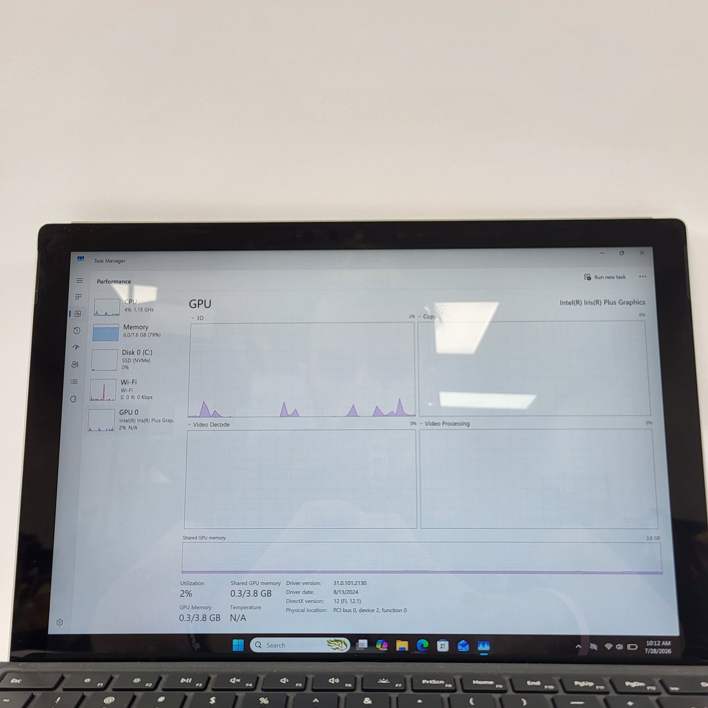 Microsoft Surface Pro 7 12.3" i5-1035G4 1.1GHz 8GB RAM 128GB SSD