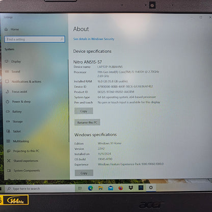 Acer Nitro 5 AN515-57-5700 15.6" i5-11400H 2.7GHz 16GB RAM 512GB SSD RTX 3050 Ti