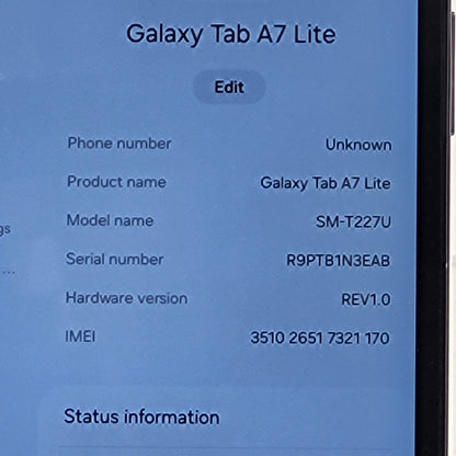 Verizon Samsung Galaxy Tab A7 Lite 8.7" 32GB Graphite SM-T227U