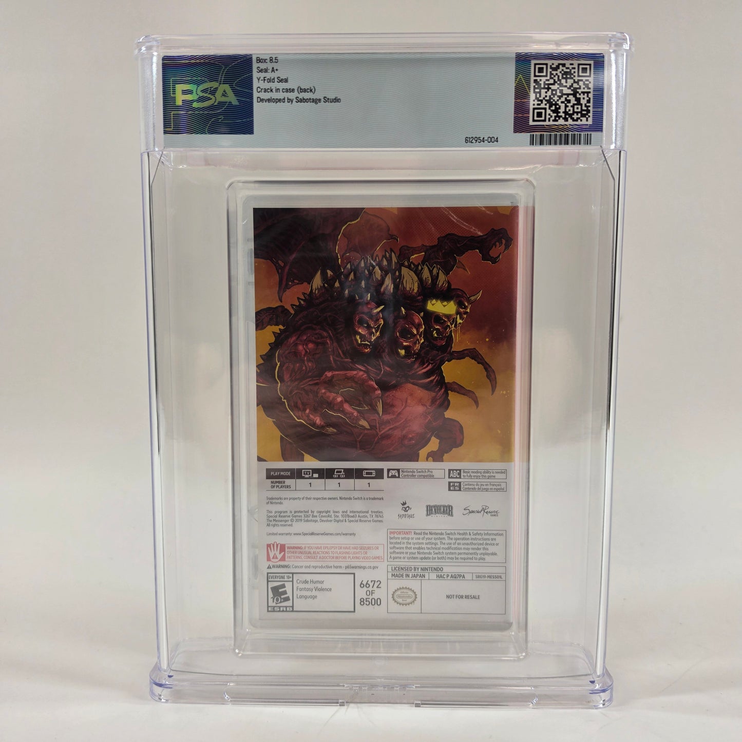 New The Messenger [Limited Run] (Nintendo Switch, 2019) SEALED PSA 8.5 A+