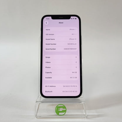 Unlocked Apple iPhone 12 64GB Black MGH63LL/A