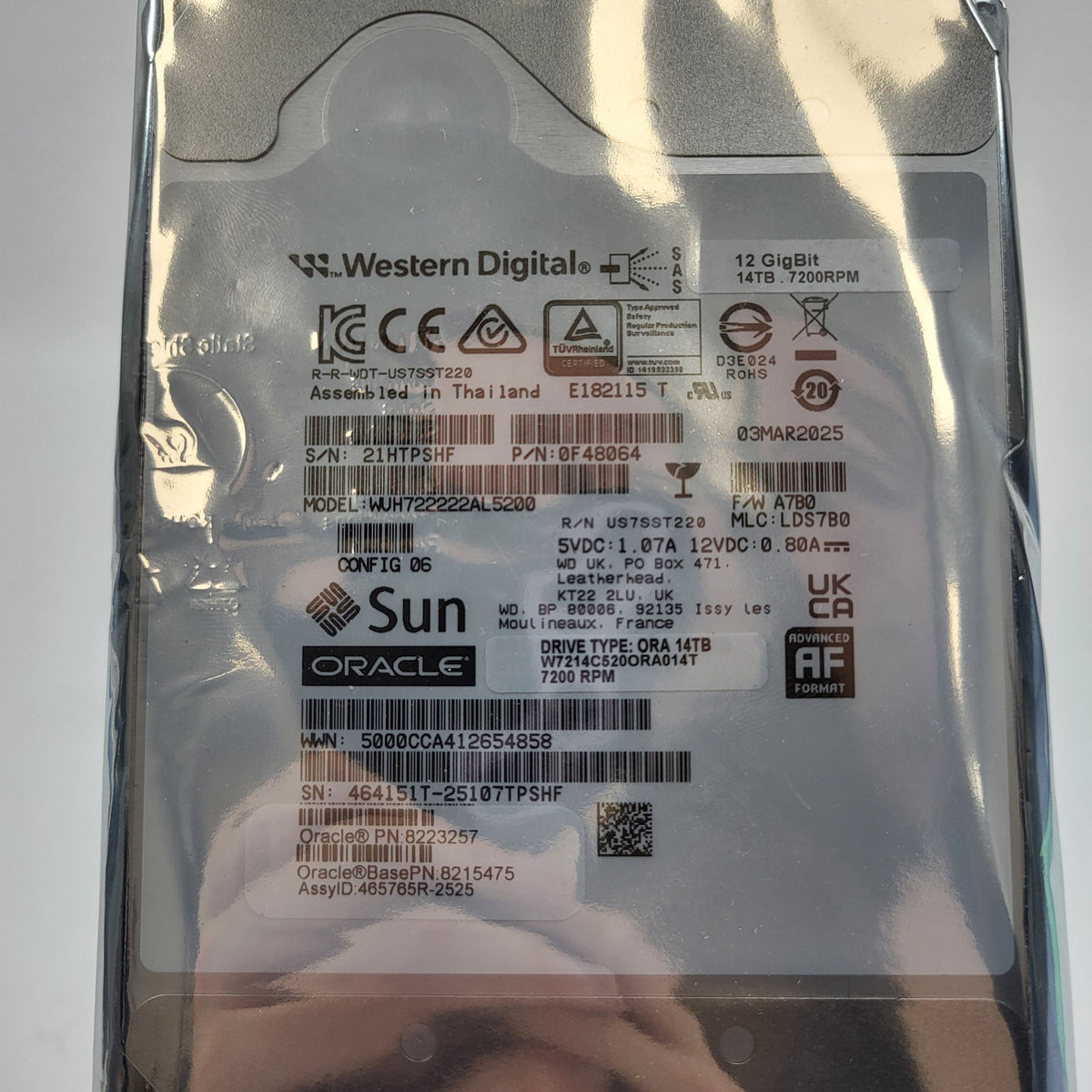 New Western Digital WD 3.5" Ultrastar 14TB SAS 12Gbps HDD WUH722222AL5200