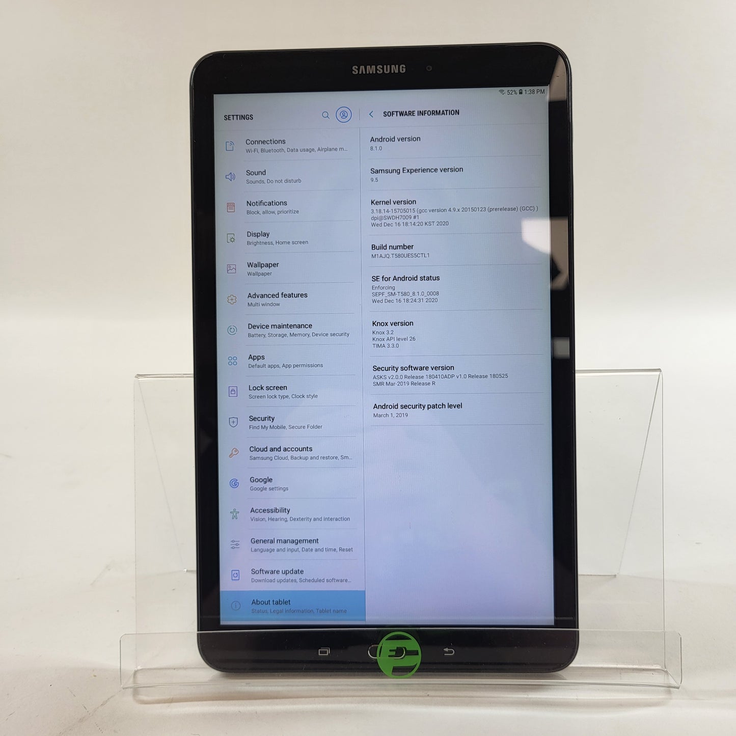 WiFi Only Samsung Galaxy Tab A 10.1" 16GB Black SM-T580