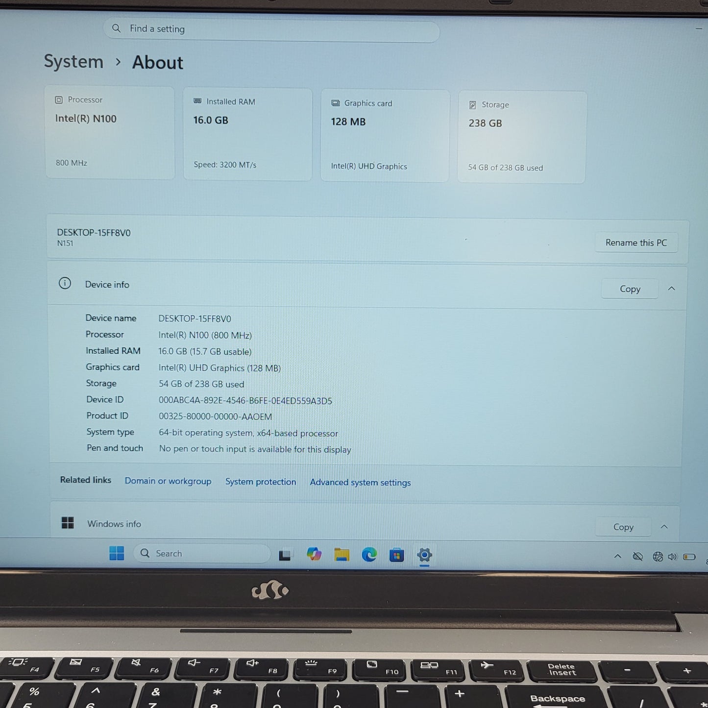Nimo N151S N151S N151 15.6" N100 800MHz 16GB RAM 256GB SSD