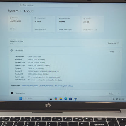 Nimo N151S N151S N151 15.6" N100 800MHz 16GB RAM 256GB SSD