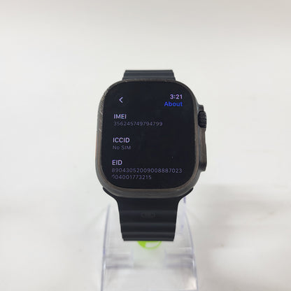 Unlocked Apple Watch Ultra 2 49MM Black Titanium Black Ocean Band MX4Q3LW/A