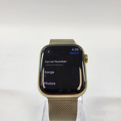 GPS Only Apple Watch Series 8 Gold Radiant Gold Milanese Loop MNKP3LL/A