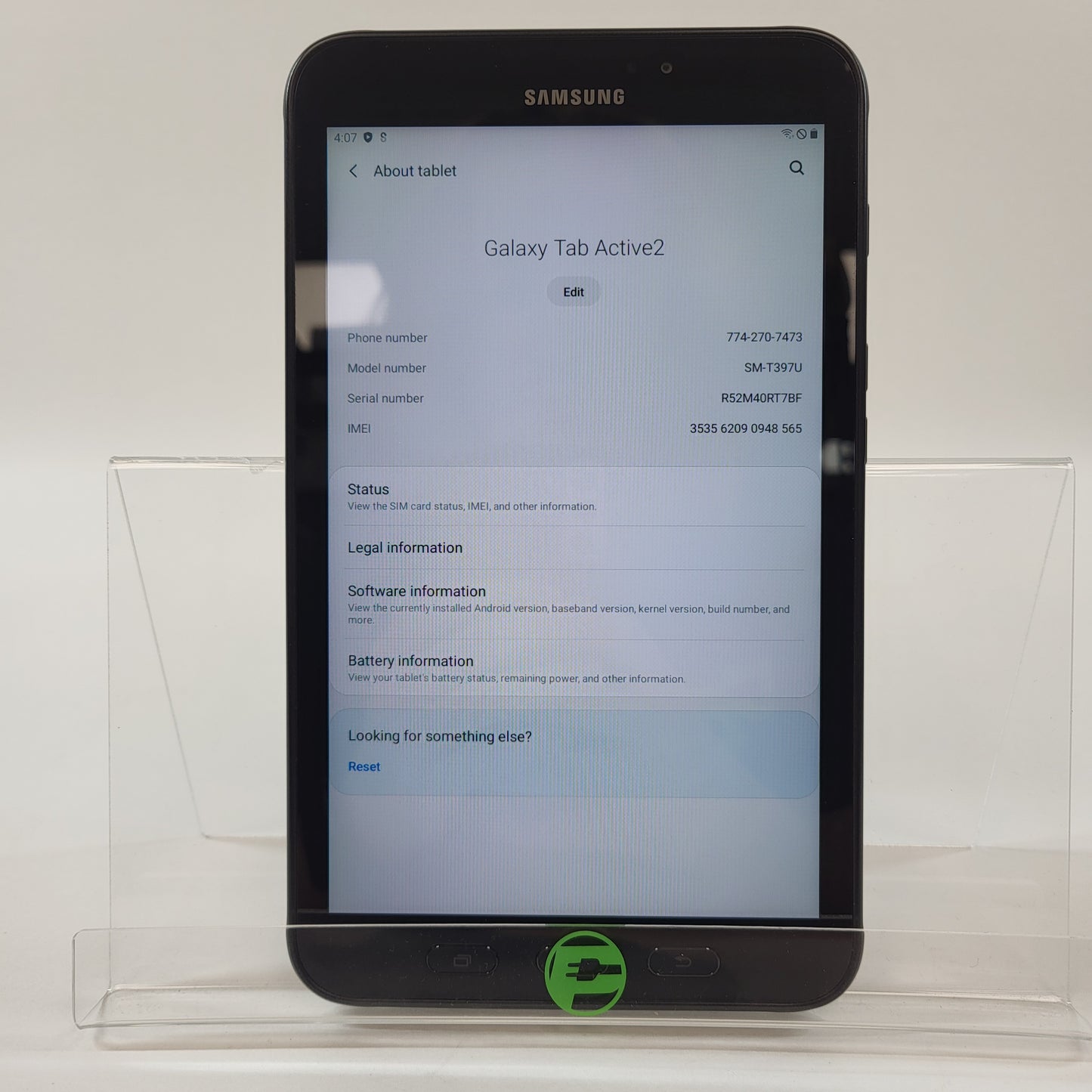 Factory Unlocked Samsung Galaxy Tab Active2 8.0" 16GB Black SM-T397U