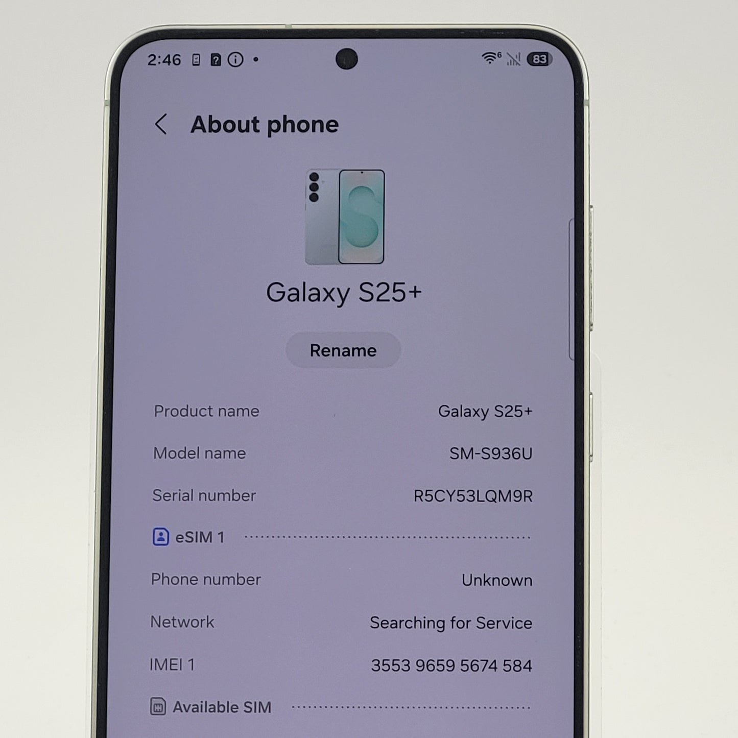 GSM Unlocked Samsung Galaxy S25 Plus 12GB RAM 256GB SM-S936U Mint