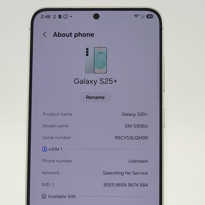 GSM Unlocked Samsung Galaxy S25 Plus 12GB RAM 256GB SM-S936U Mint
