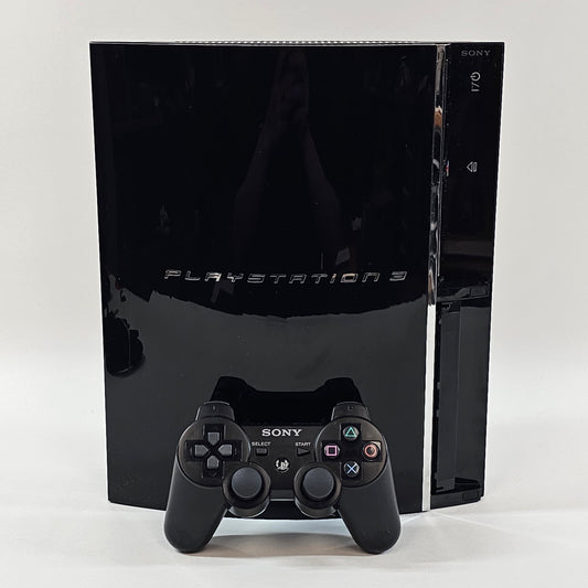 Sony PlayStation 3 Fat PS3 80GB Black Console Gaming System CECHE01 READ