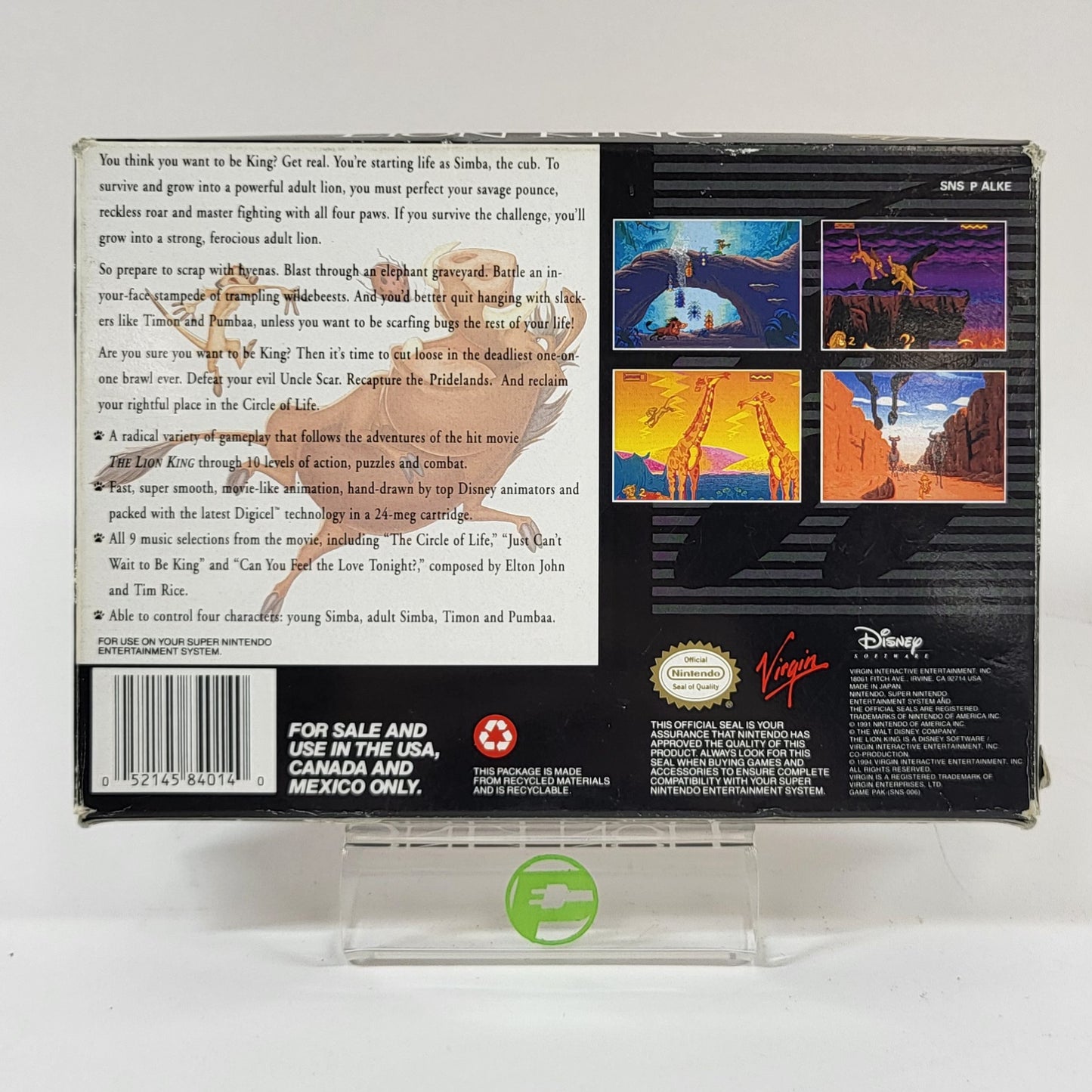 The Lion King (Super Nintendo SNES, 1994)