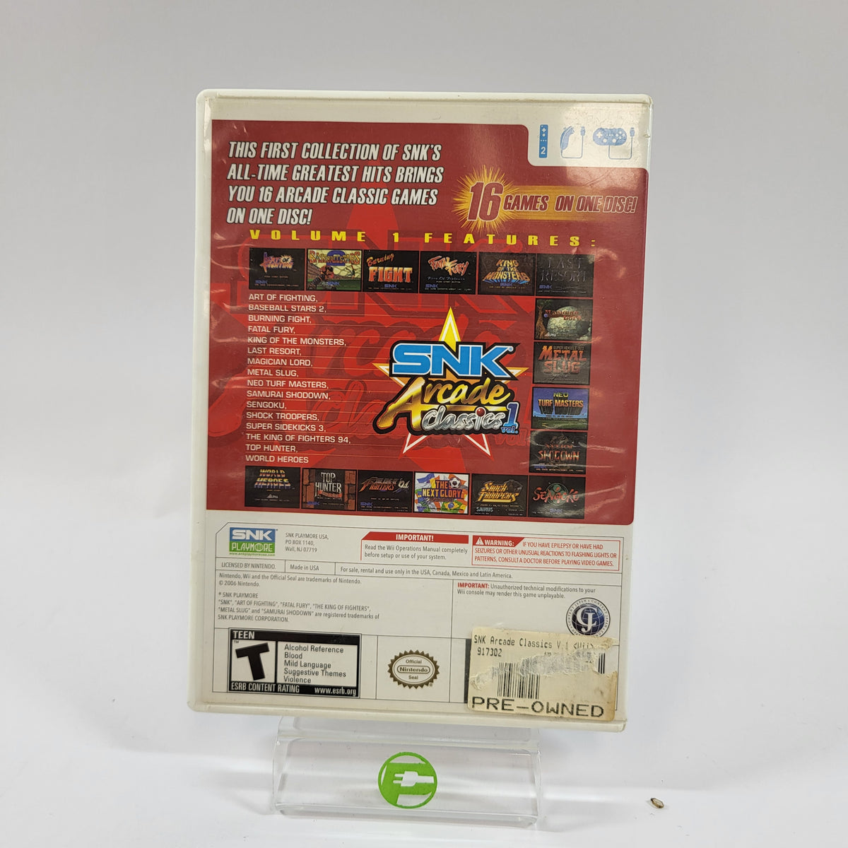 SNK Arcade Classics Vol. 1 (Nintendo Wii, 2008)