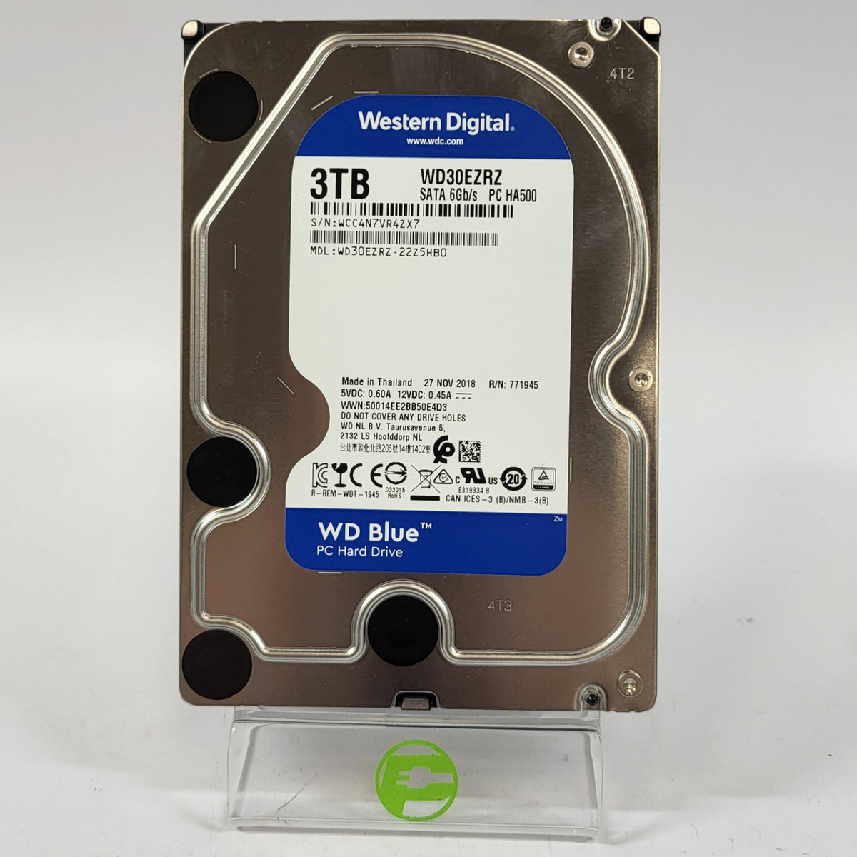 Western Digital WD 3.5" Blue 3TB SATA III 6Gbps HDD WD30EZRZ-22Z5HB0