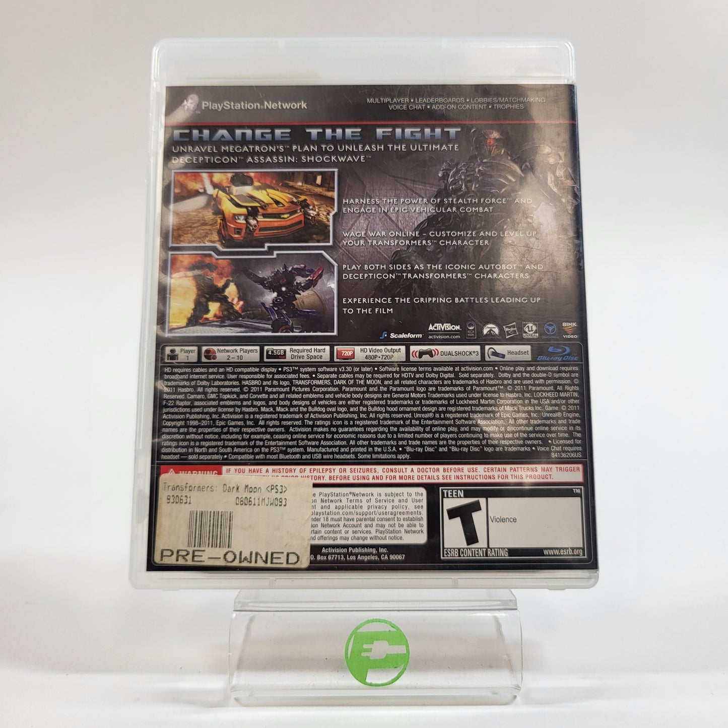 Transformers: Dark of the Moon (Sony PlayStation 3 PS3, 2011)