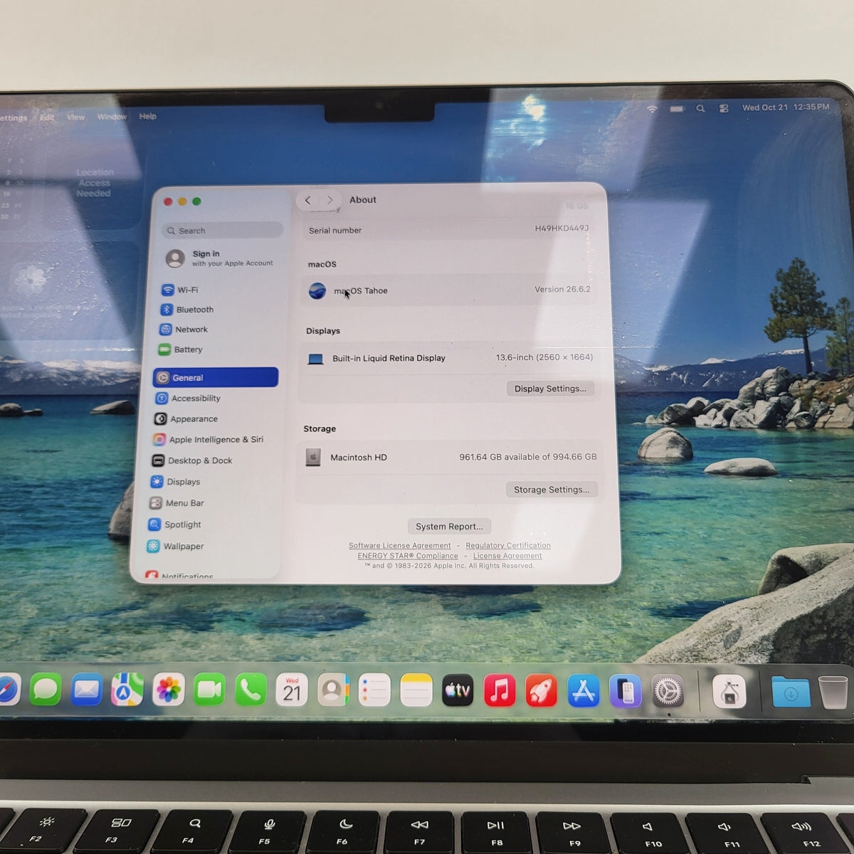 2022 Apple MacBook Air 13.6" M2 10C GPU 3.5GHz 16GB RAM 1TB SSD A2681