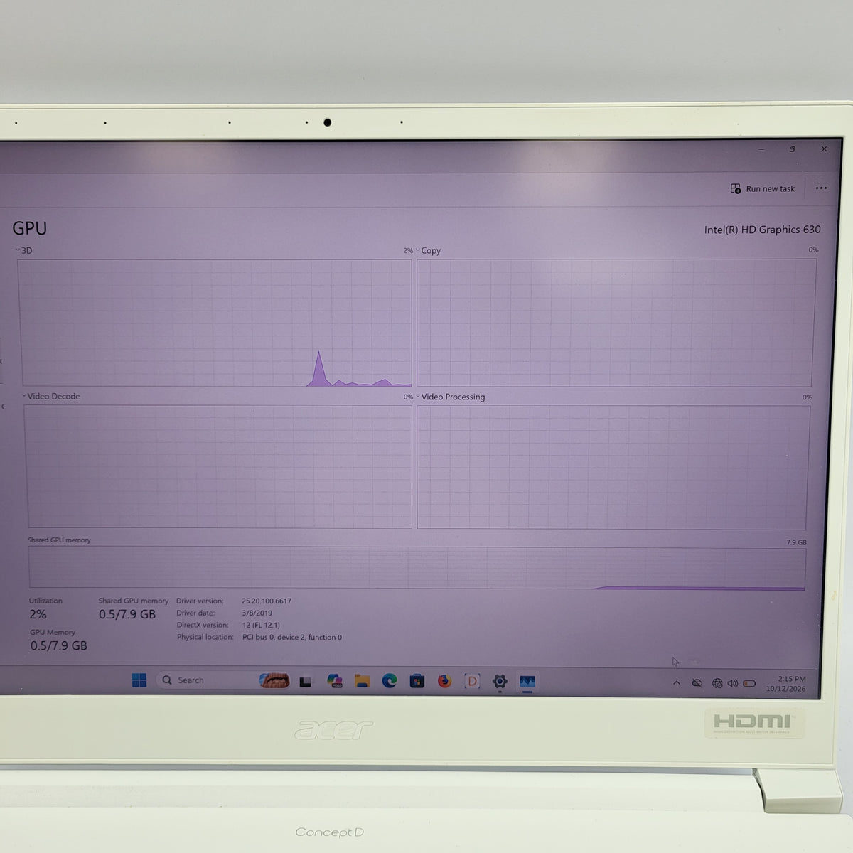 Acer ConceptD CN515-51 15.6" i7-8705G 16GB RAM 512GB SSD AMD Radeon RX Vega M GL