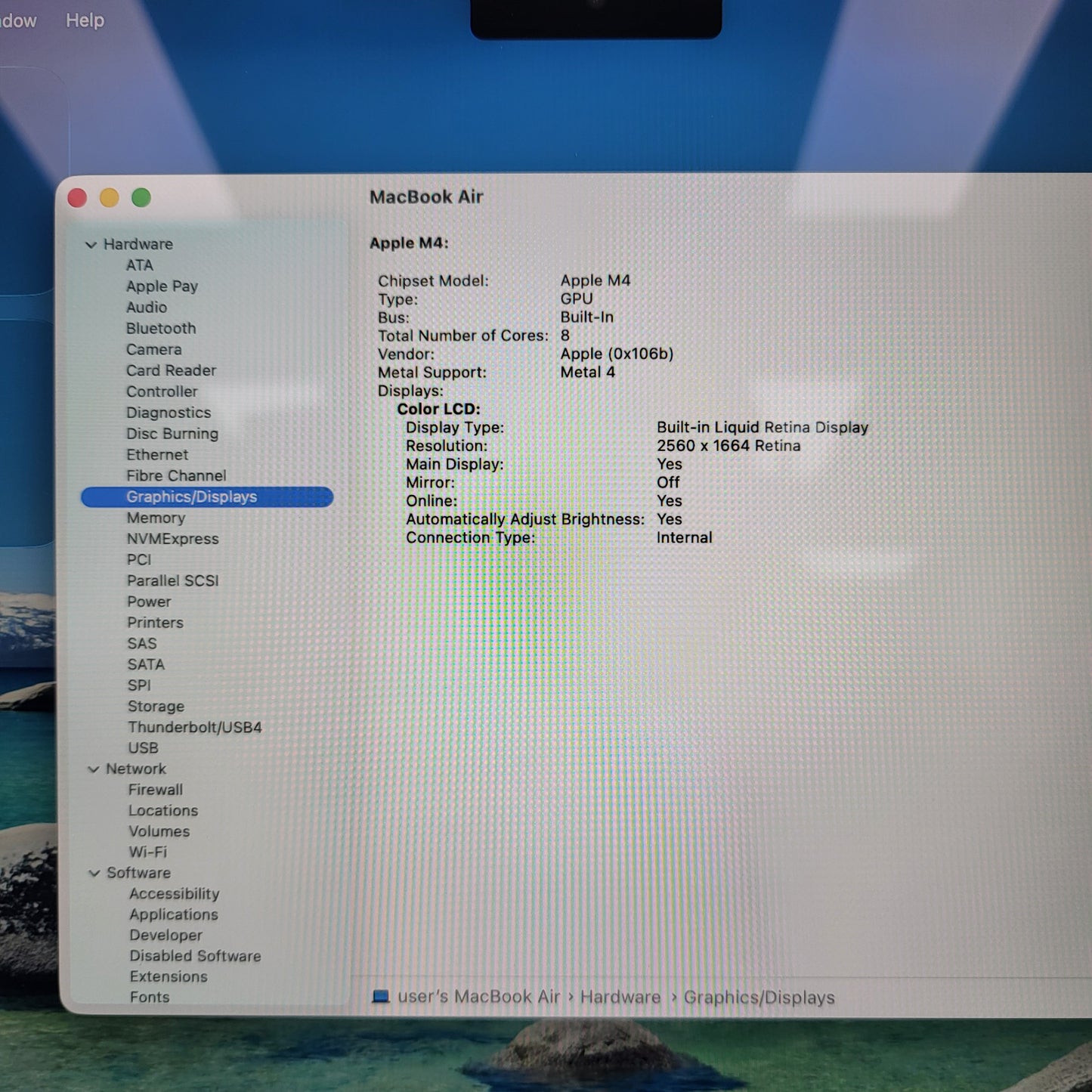 2025 Apple MacBook Air 13.6" M4 8C GPU 4.5GHz 16GB RAM 256GB SSD A3240