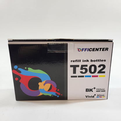 New Officenter T502 Black/Tri-color  Refill Ink Bottles Open Box