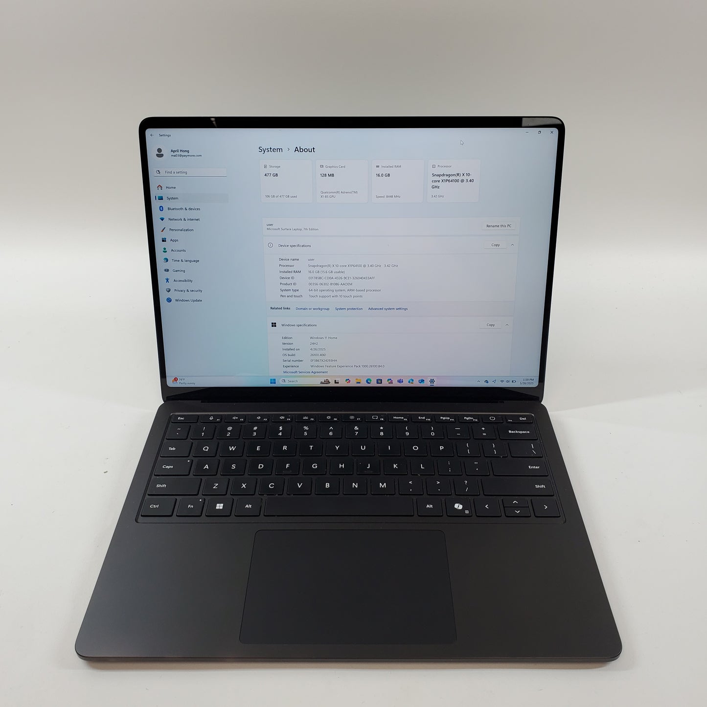 Microsoft Surface Laptop 7th Edition 2036 13.8" Snapdragon X Plus 16GB RAM 512GB