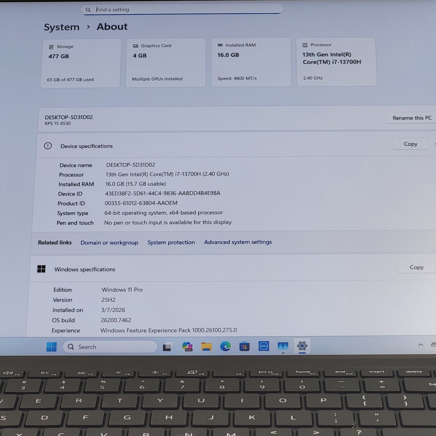 Dell XPS 15 9530 15.6" i7-13700H 2.4GHz 16GB RAM 1TB SSD Intel Arc A370M