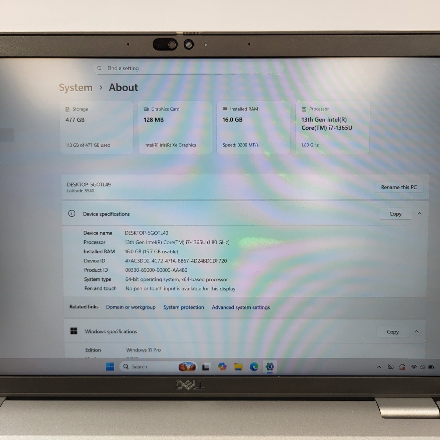 Dell Latitude 5540 15.6" i7-1365U 1.8GHz 16GB RAM 512GB SSD
