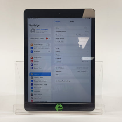 WiFi Only Apple iPad 7th Gen 128GB 15.6.1 Space Gray MW772LL/A