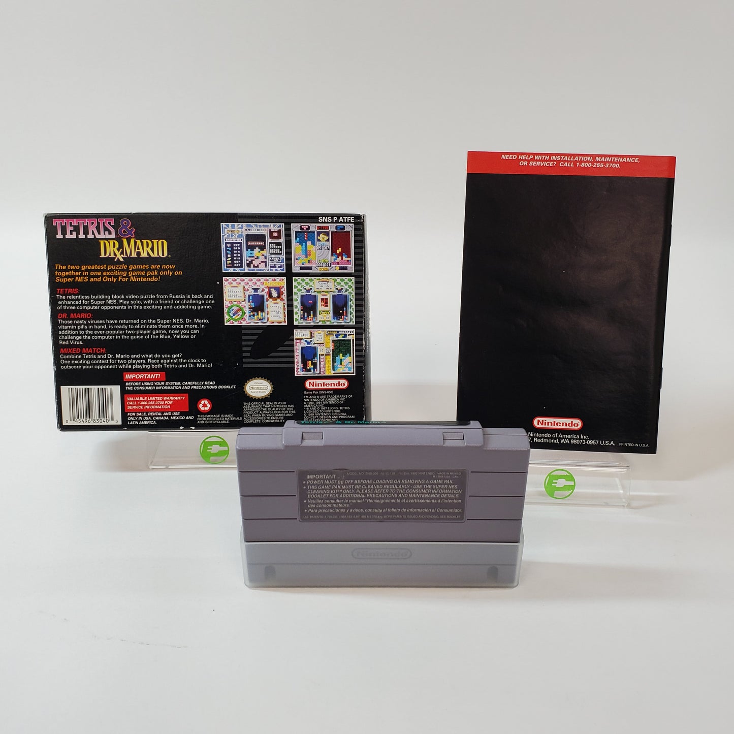 Tetris and Dr. Mario (Super Nintendo SNES, 1994) Complete