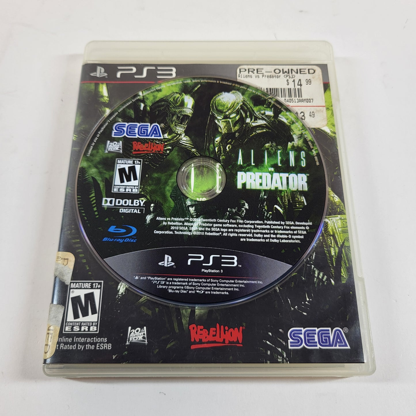 Aliens vs. Predator (Sony PlayStation 3 PS3, 2010)