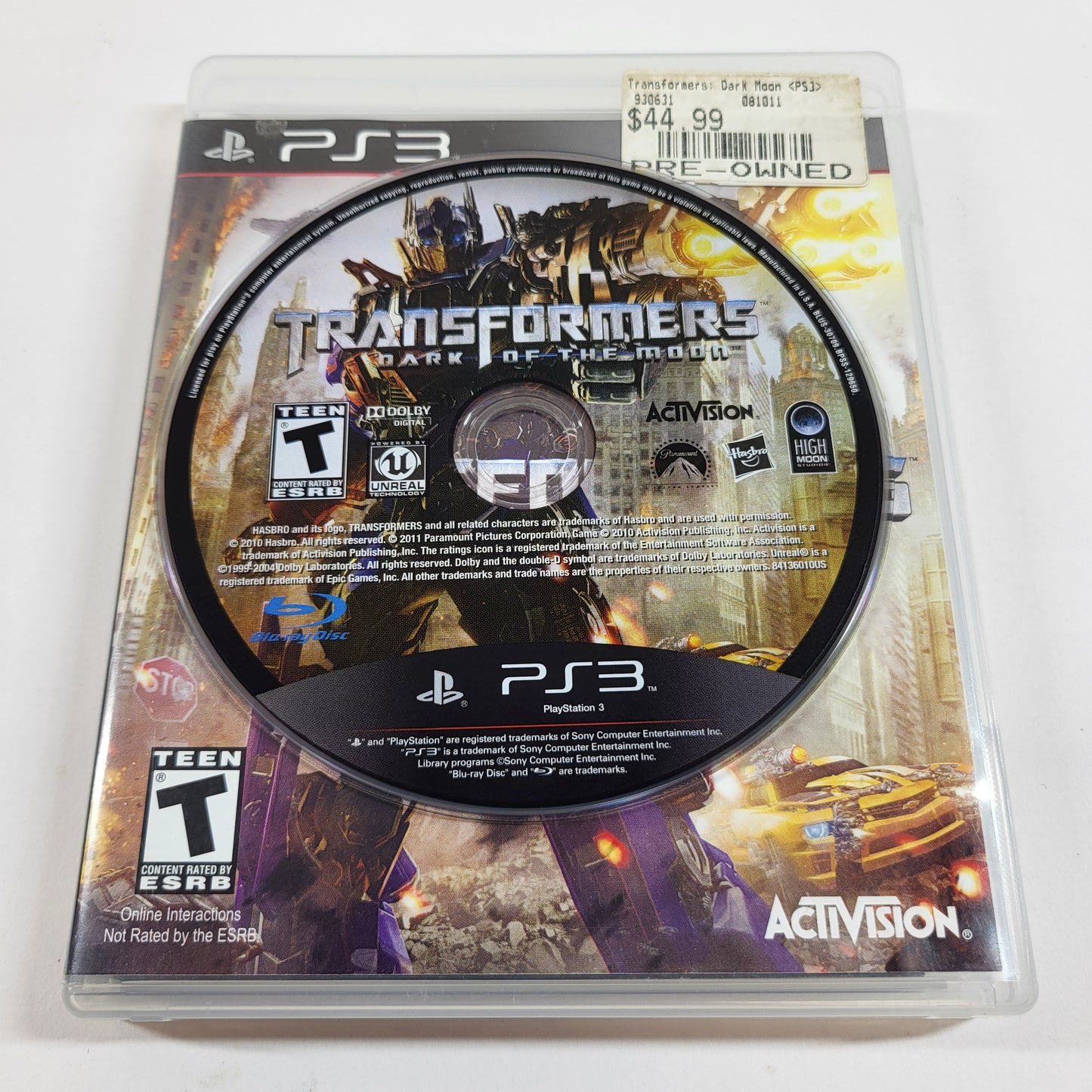 Transformers: Dark of the Moon (Sony PlayStation 3 PS3, 2011)