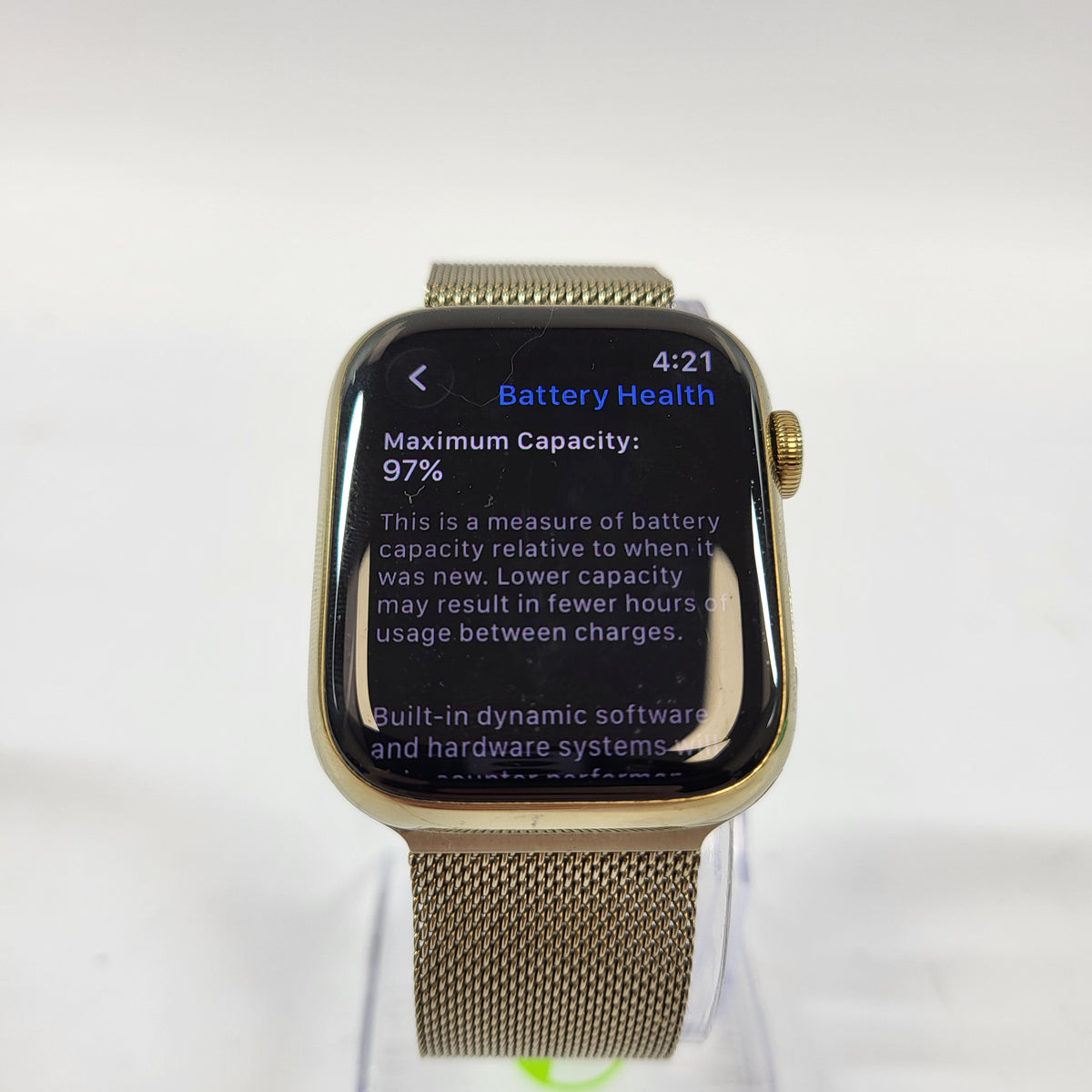 GPS Only Apple Watch Series 8 Gold Radiant Gold Milanese Loop MNKP3LL/A