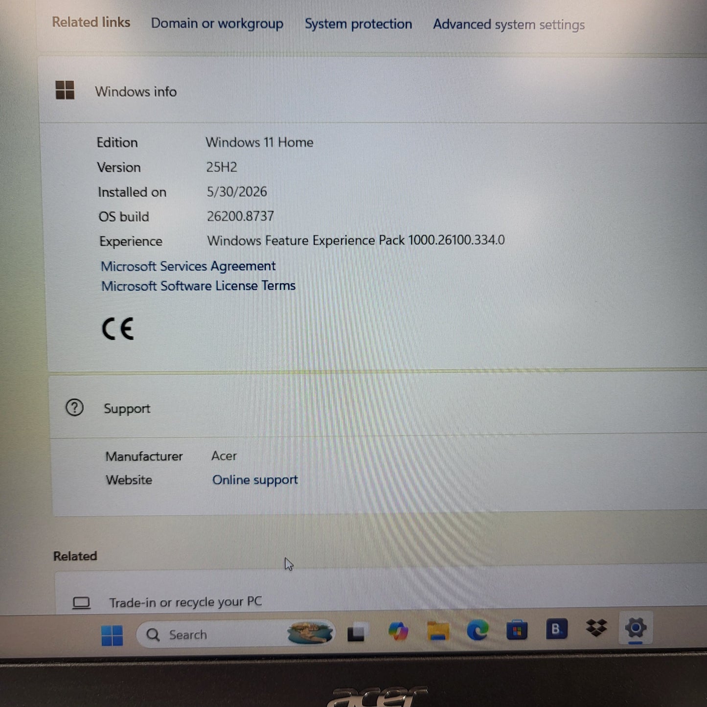Acer Aspire Go 15 AG15-32P 15.6" Core 3 N355 1.9GHz 8GB RAM 128GB SSD