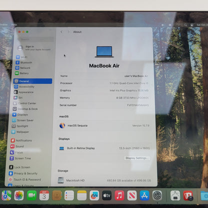 2020 Apple MacBook Air 13.3" i5 1.1GHz 8GB RAM 512GB SSD Space Gray A2179