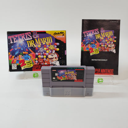 Tetris and Dr. Mario (Super Nintendo SNES, 1994) Complete