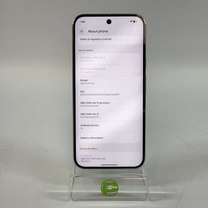 Factory Unlocked Google Pixel 10 Pro XL 256GB Jade GA10432-US