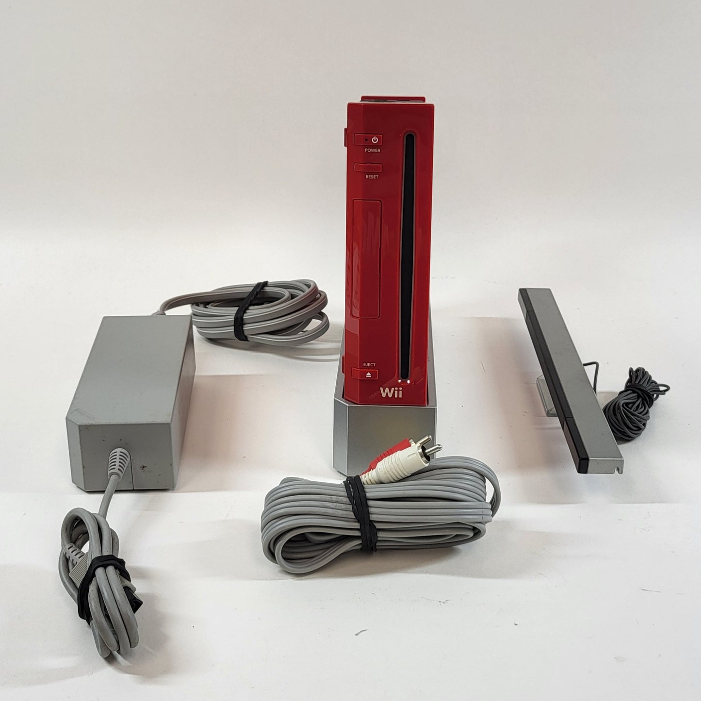 Nintendo Wii Console Gaming System RVL-001 Red Missing Cover