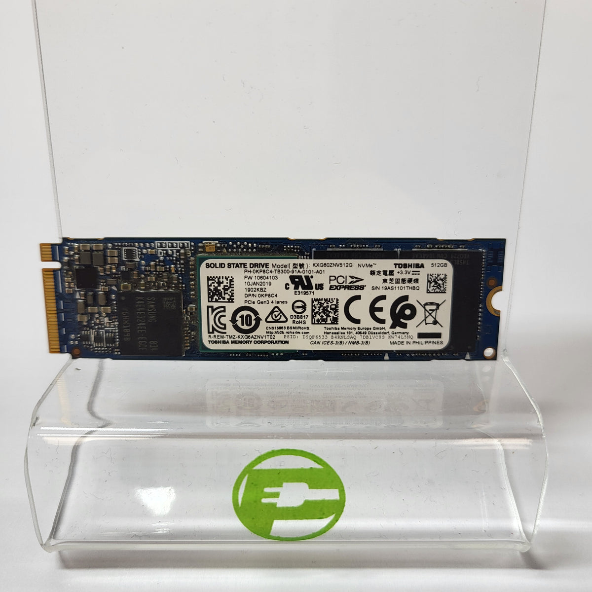 Toshiba 2280mm KXG50ZNV512G 512GB M.2 NVMe Gen 3.0 x 4 SSD PH-0KP8C4-TB300