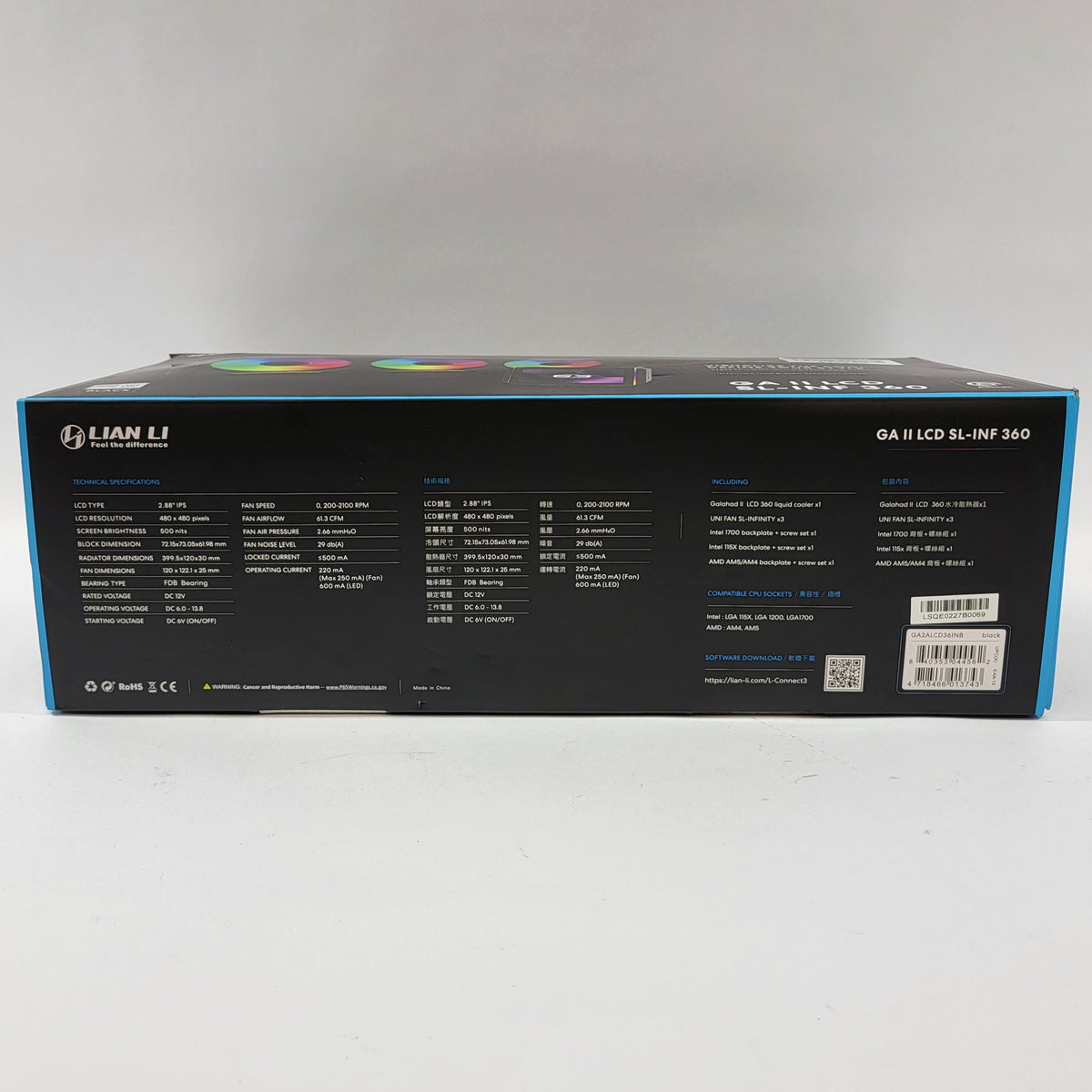 Lian Li GA II LCD SL-INF 360 CPU Liquid Cooler (AIO) ATX Full GA2ALCD36INB