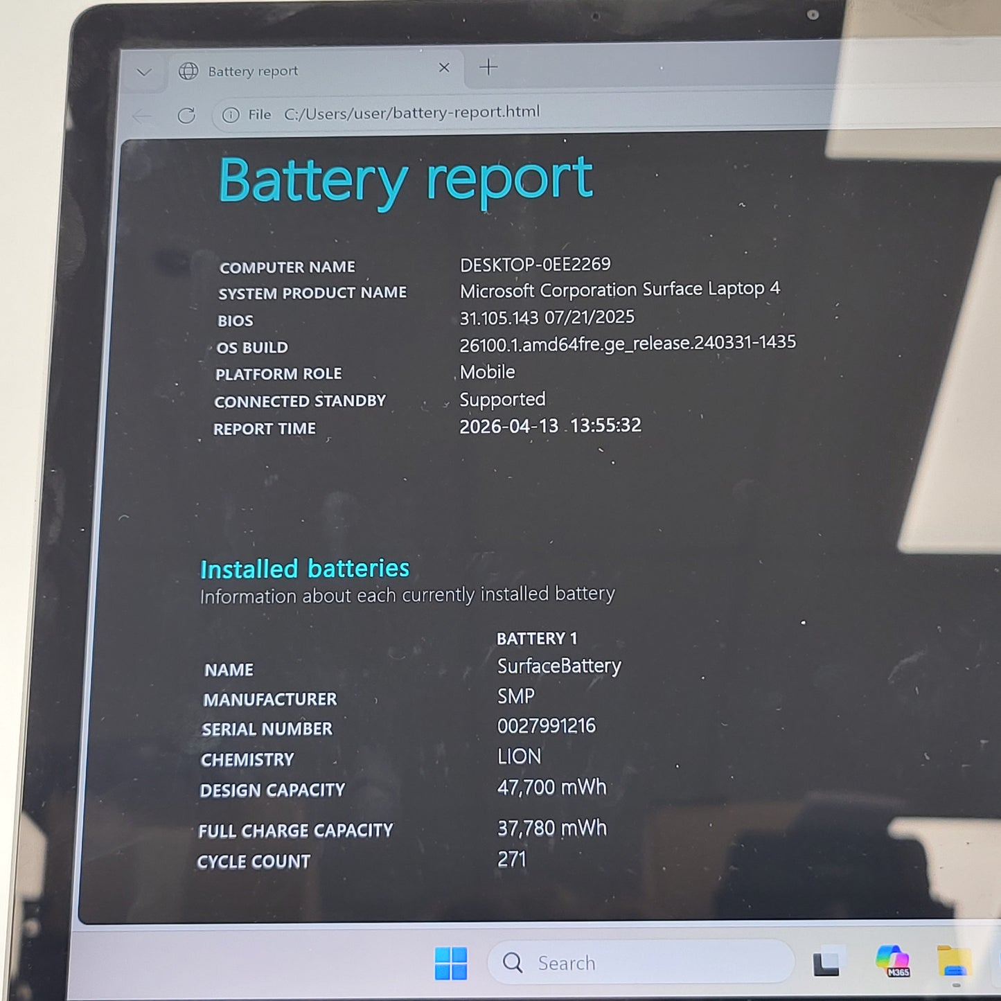 Microsoft Surface Laptop 4 1950 i5-1145G7 2.6GHz 8GB RAM 256GB SSD READ