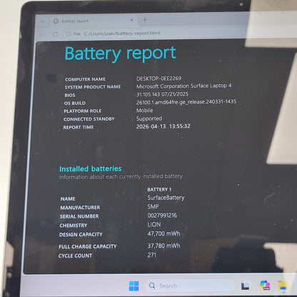 Microsoft Surface Laptop 4 1950 i5-1145G7 2.6GHz 8GB RAM 256GB SSD READ