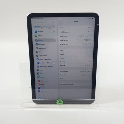WiFi Only Apple iPad 10th Gen 64GB Silver A2696