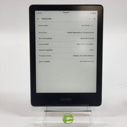 WiFi Only Amazon Kindle Paperwhite 11th Gen 8GB Black M2L3EK