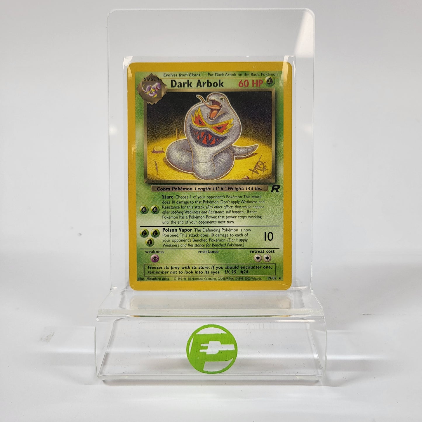 Pokémon TCG Team Rocket Dark Arbok 19/82 Regular English [W Stamp]