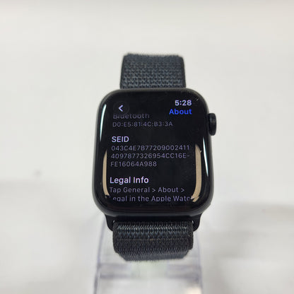 GPS Only Apple Watch SE 2nd Gen 44MM Midnight Aluminum Ink Sport Loop MXEP3LL/A