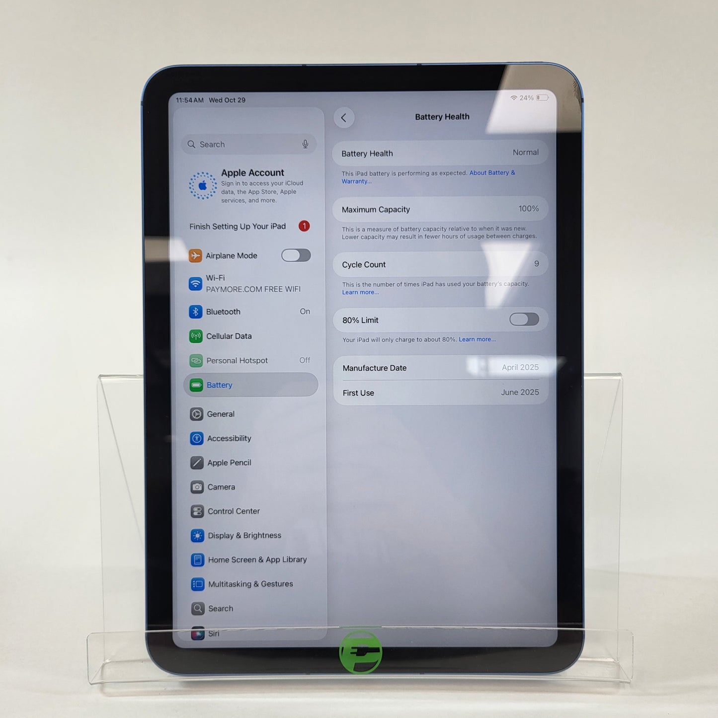 Factory Unlocked Apple iPad 11" (A16) 128GB Blue MD7G4LL/A