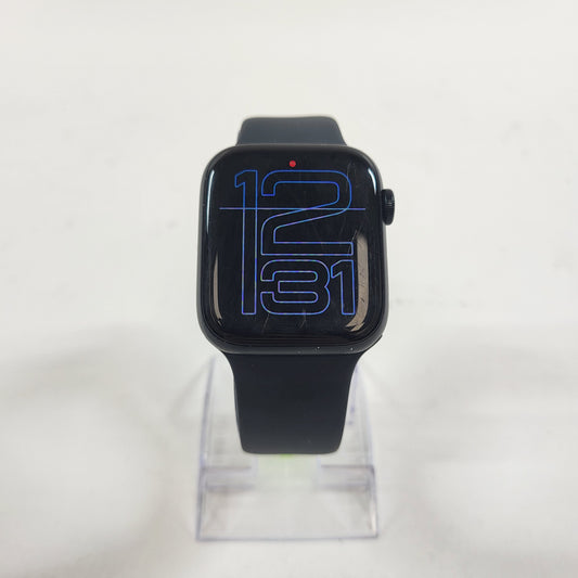 GPS Only Apple Watch SE 2nd Gen 44MM Midnight Aluminum Anchor Blue Sport Band