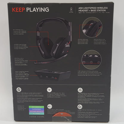 New Logitech A50 Black ASTRO Lightspeed Gaming Headset Multi-Platform