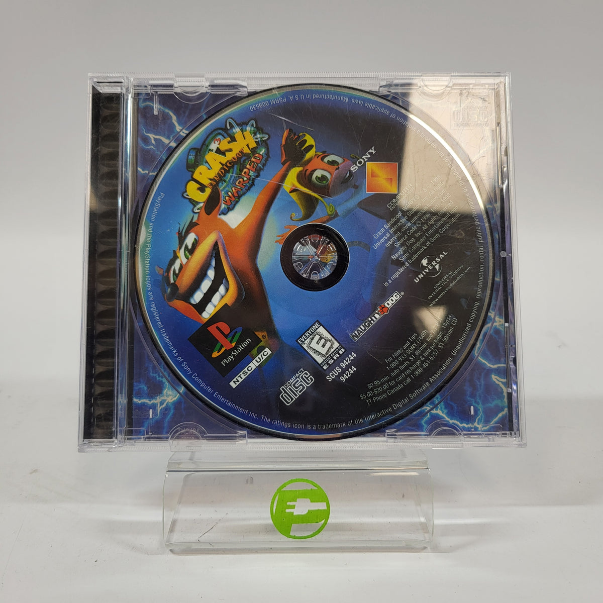 Crash Bandicoot Warped (Sony PlayStation 1 PS1, 1998) Incomplete