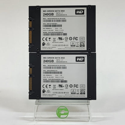 Lot Of 2 Western Digital WD 2.5" GREEN 240GB eSATA III 6Gbps SSD WDS240G2G1A