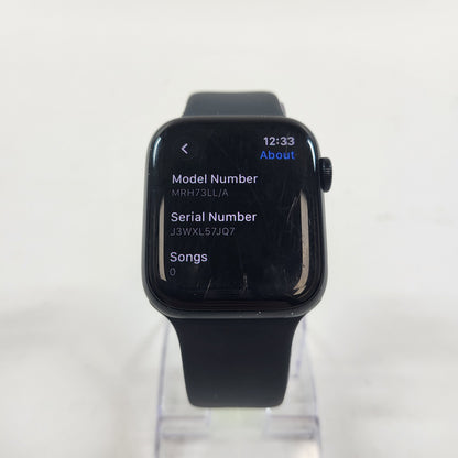 GPS Only Apple Watch SE 2nd Gen 44MM Midnight Aluminum Anchor Blue Sport Band